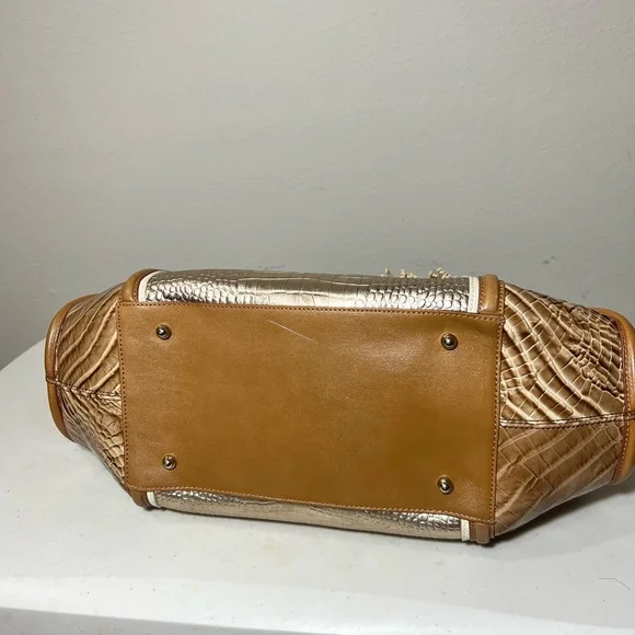 Brahmin Arden Pink and Brown Leather Satchel 15.5 x 9.5 x 5.0. LIKE NEW WOT - Picture 9 of 9